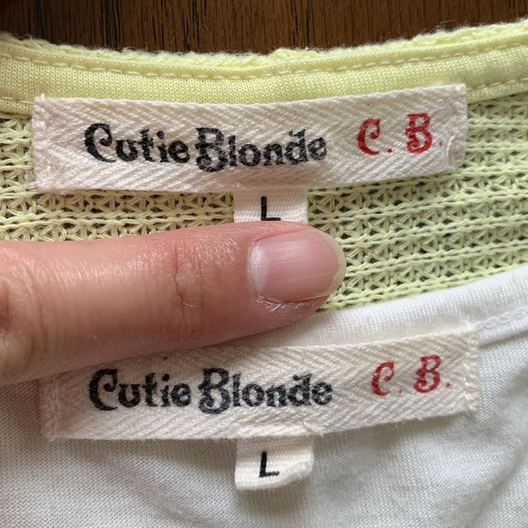 Cutie Blonde(キューティーブロンド)のサイズ L 重ね着カットソー CutieBlonde 黄 半袖 アンサンブル レディースのトップス(カットソー(半袖/袖なし))の商品写真