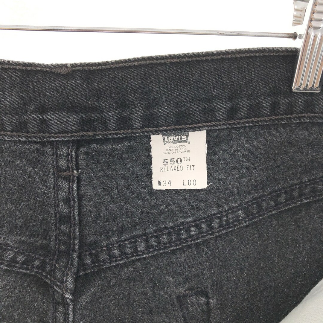 Levi's(リーバイス)の古着 90年代 リーバイス Levi's 550 RELAXED FIT ブラックデニムショーツ ショートパンツ USA製 メンズw33 ヴィンテージ /eaa382355 メンズのパンツ(ショートパンツ)の商品写真