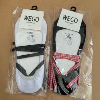 ウィゴー(WEGO)のWEGO レディースソックス カバーソックス 2足 白 黒(ソックス)