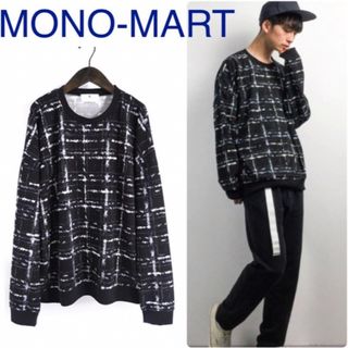 モノマート(MONO-MART)の新品 モノマート カスレペイント カットソー メンズ ブラック 長袖 モード(Tシャツ/カットソー(七分/長袖))