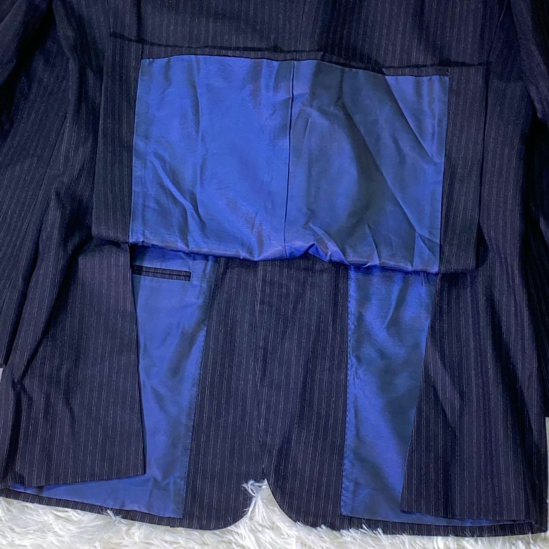 LORO PIANA(ロロピアーナ)の美品 ロロピアーナ ミツミネ　テーラードジャケット　紺　ストライプ　総裏地　XL メンズのジャケット/アウター(テーラードジャケット)の商品写真