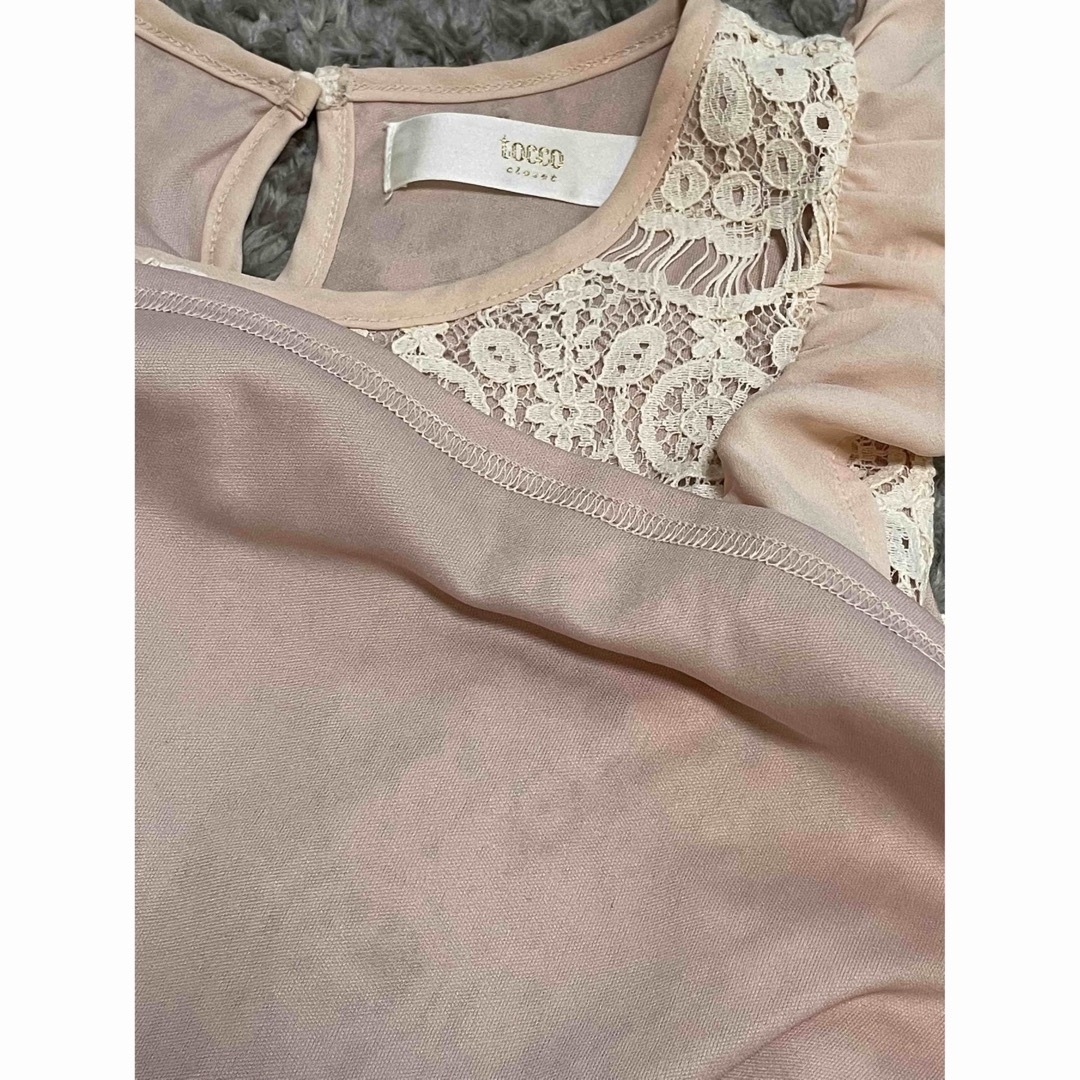 TOCCO closet(トッコクローゼット)のtocco closet ピンク　セットアップ　レース　可愛い　スカート レディースのワンピース(ひざ丈ワンピース)の商品写真