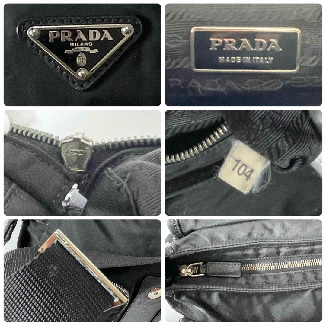 PRADA(プラダ)の【美品】PRADA プラダ　ショルダーバッグ　ナイロン×サフィアーノレザー　黒 レディースのバッグ(ショルダーバッグ)の商品写真