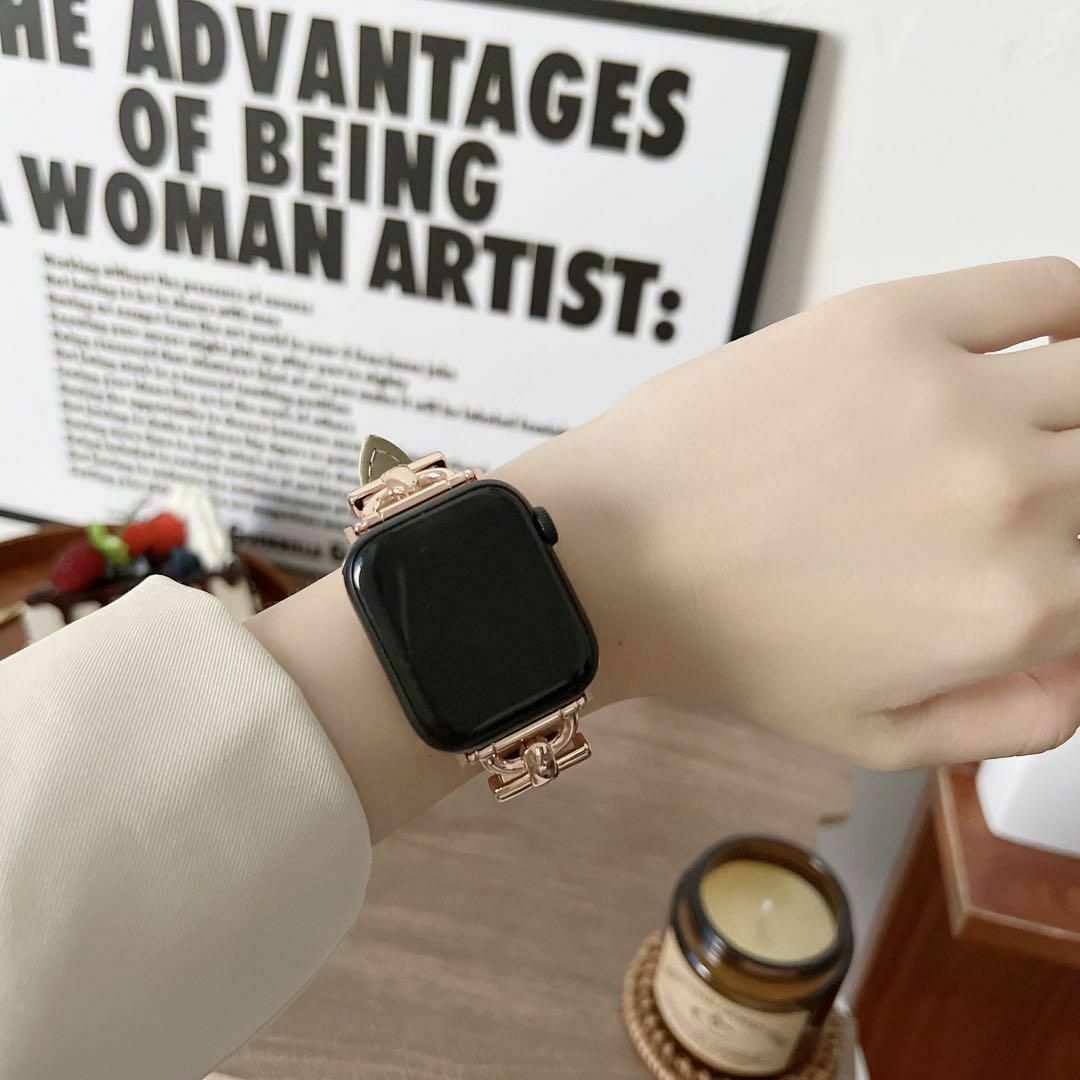 Apple Watch アップルウォッチ バンド オリーブ 緑 フェイクレザー レディースのファッション小物(腕時計)の商品写真