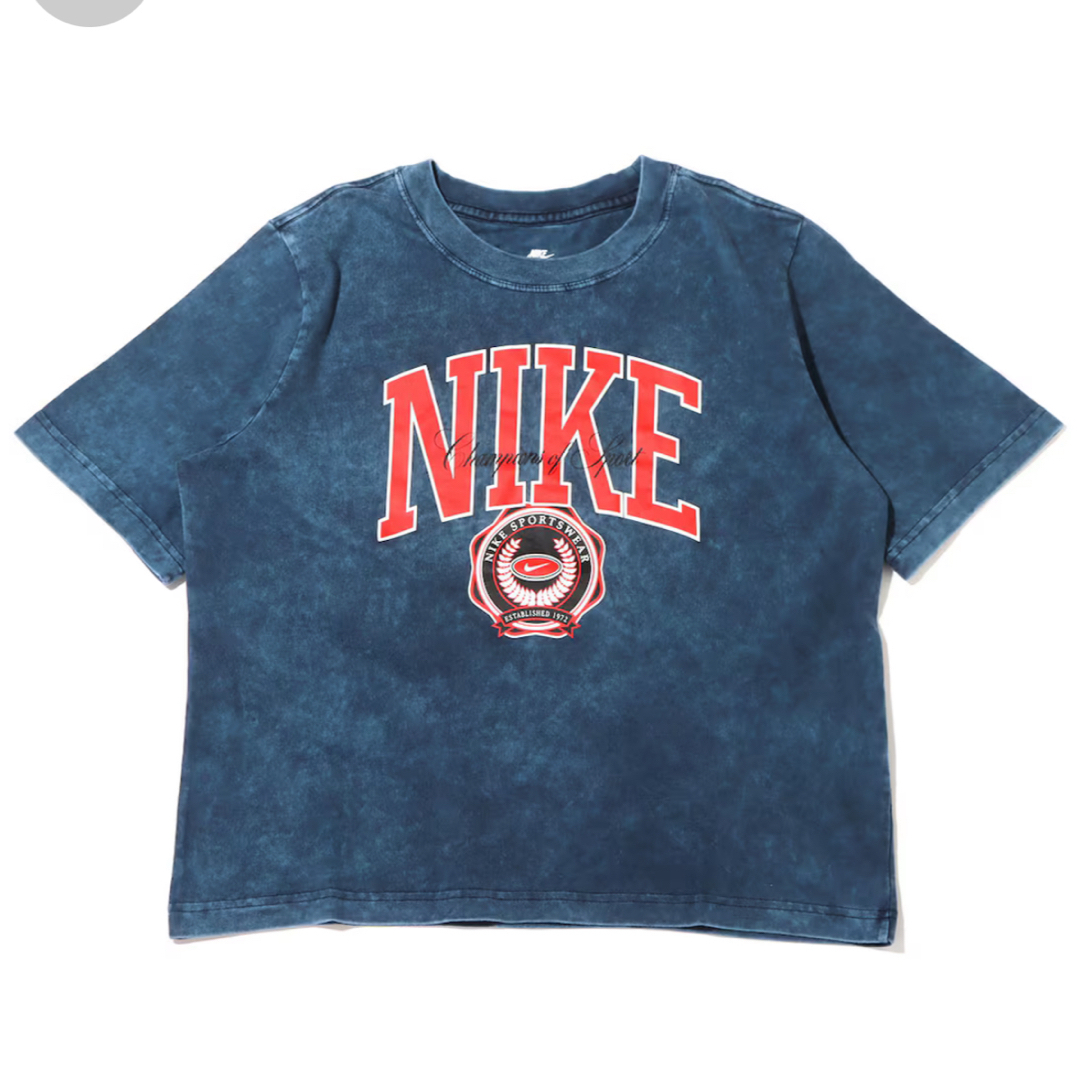 NIKE(ナイキ)のNIKE ナイキ　タイダイ柄　Tシャツ　トップス　サイズXL 青　ブルー　ロゴ レディースのトップス(Tシャツ(半袖/袖なし))の商品写真