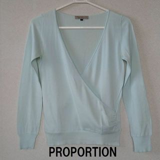 プロポーションボディドレッシング(PROPORTION BODY DRESSING)の★格安 PROPORTION(プロポーション)カシュクールカットソー 水色★(カットソー(長袖/七分))