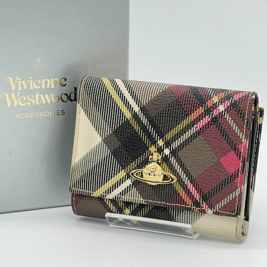 Vivienne Westwood(ヴィヴィアンウエストウッド)の✨良品✨VivienneWestwood 三つ折財布 がま口財布 チェック柄 レディースのファッション小物(財布)の商品写真