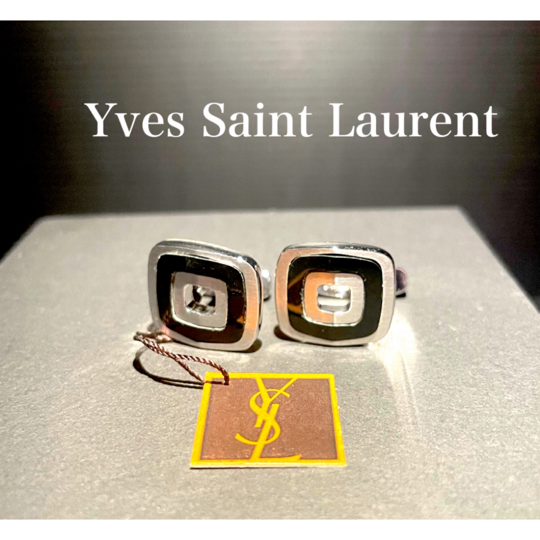Yves Saint Laurent(イヴサンローラン)の【ブラックシルバーysl】k003イヴサンローラン　カフス　リンクス メンズのファッション小物(カフリンクス)の商品写真