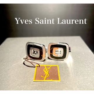 イヴサンローラン(Yves Saint Laurent)の【ブラックシルバーysl】k003イヴサンローラン　カフス　リンクス(カフリンクス)