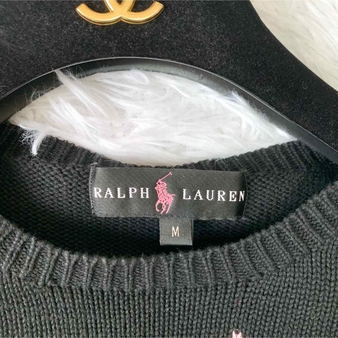 Ralph Lauren(ラルフローレン)の【美品】ラルフローレン ビッグポニーコットンニット Mサイズ コットン レディースのトップス(ニット/セーター)の商品写真