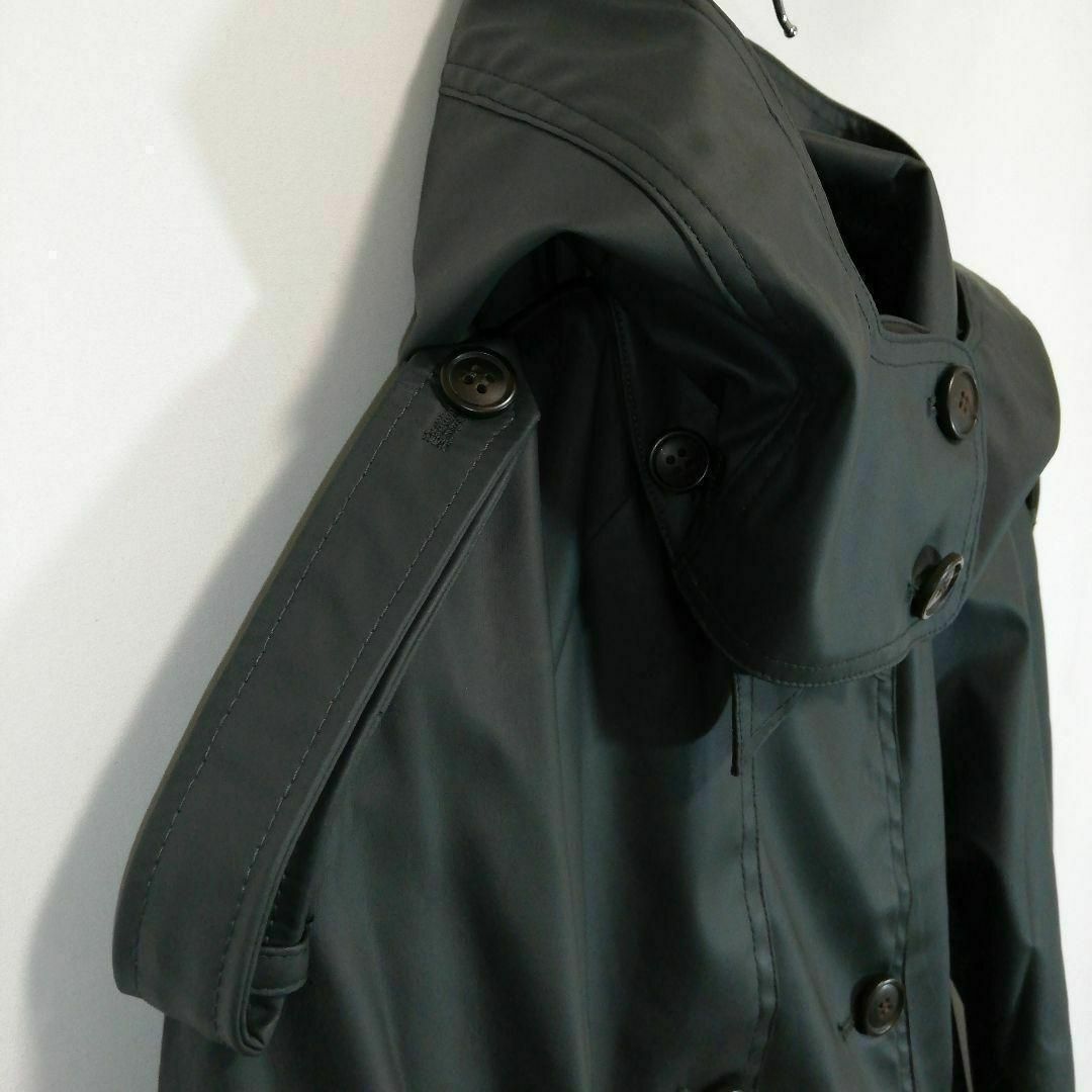 ZARA(ザラ)のZARA フード付き フェイクレザーコート トレンチコート ザラ USA:XS レディースのジャケット/アウター(トレンチコート)の商品写真