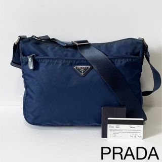 プラダ(PRADA)のプラダ　ショルダーバッグ　カメラバッグ　ナイロン×サフィアーノレザー　ブルー(ショルダーバッグ)