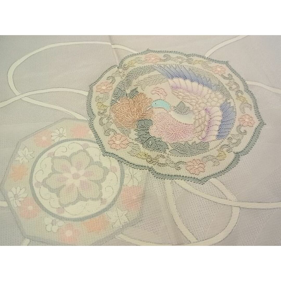 平和屋1■訪問着　相良刺繍　絵皿鳳凰花文　銀彩　逸品　CAAA5667vf レディースの水着/浴衣(着物)の商品写真