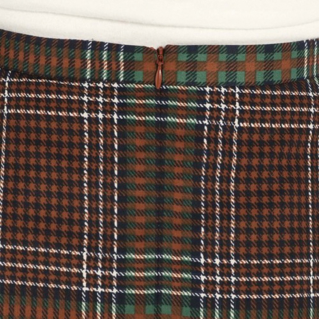 STRAWBERRY-FIELDS(ストロベリーフィールズ)の美品！ストロベリーフィールズ　定価1.7万　チェック　豹柄　ロングスカート　ML レディースのスカート(ロングスカート)の商品写真