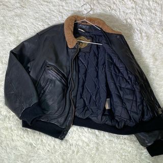 エンポリオアルマーニ(Emporio Armani)の80〜90s エンポリオアルマーニ　フライトジャケット　レザー 黒　(XL)(フライトジャケット)