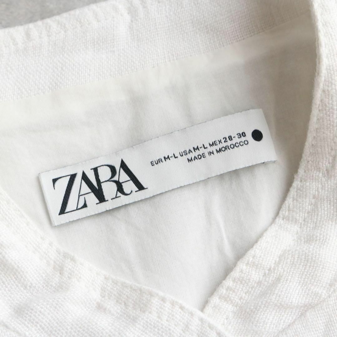 ZARA(ザラ)のZARA / ザラ オーバーサイズリネンベスト ホワイト M-L レディースのトップス(ベスト/ジレ)の商品写真