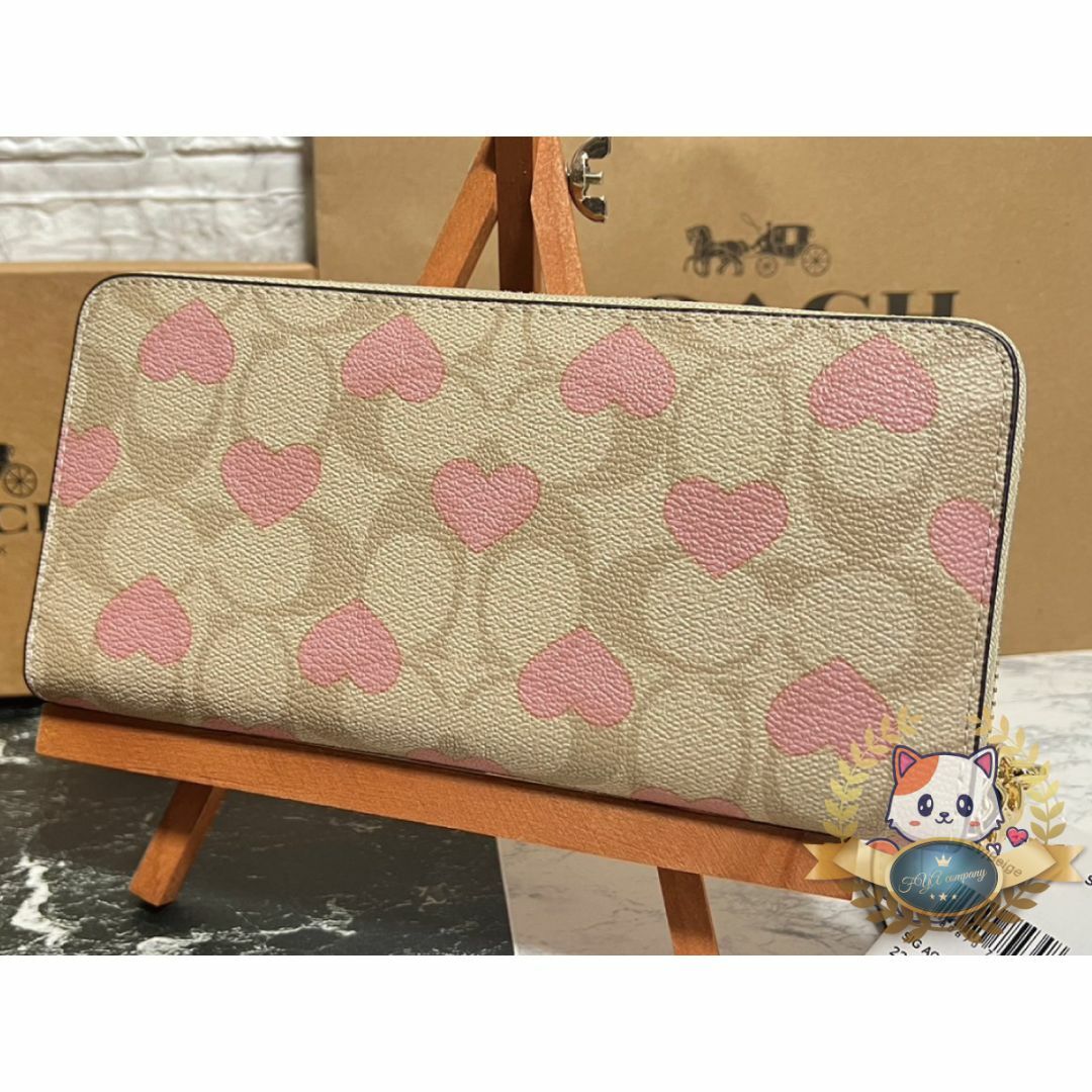 COACH(コーチ)のコーチ 長財布 シグネチャー キャンバス・ハート プリント おまけ付き レディースのファッション小物(財布)の商品写真