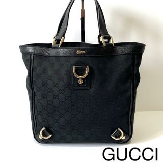 グッチ(Gucci)の【良品】グッチ　トートバッグ　ハンドバッグ　アビー金具　GGキャンバス×レザー(トートバッグ)