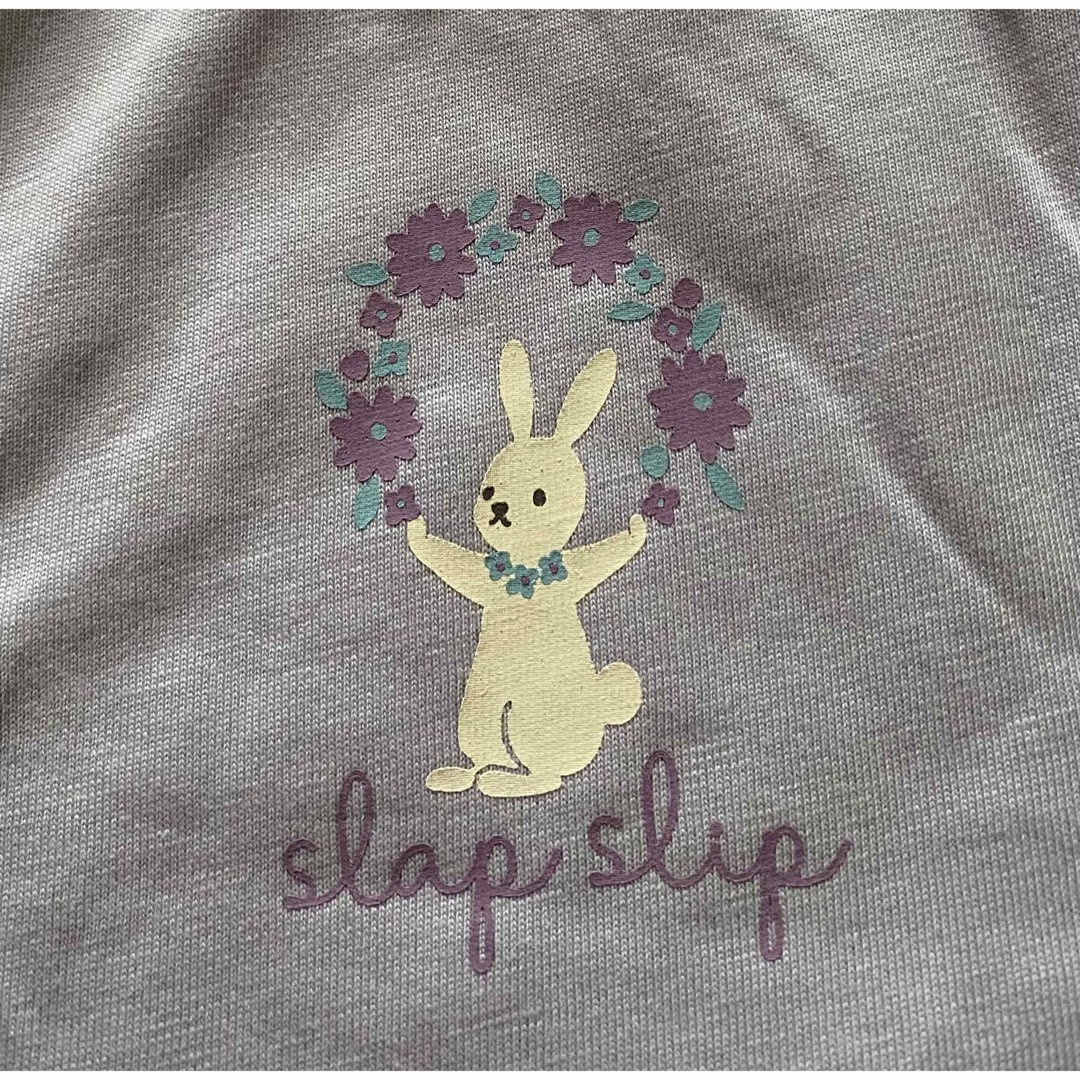 SLAP SLIP(スラップスリップ)のべべ系 SLAP SLIP 肩フリルうさぎプリントTシャツ 130 キッズ/ベビー/マタニティのキッズ服女の子用(90cm~)(Tシャツ/カットソー)の商品写真