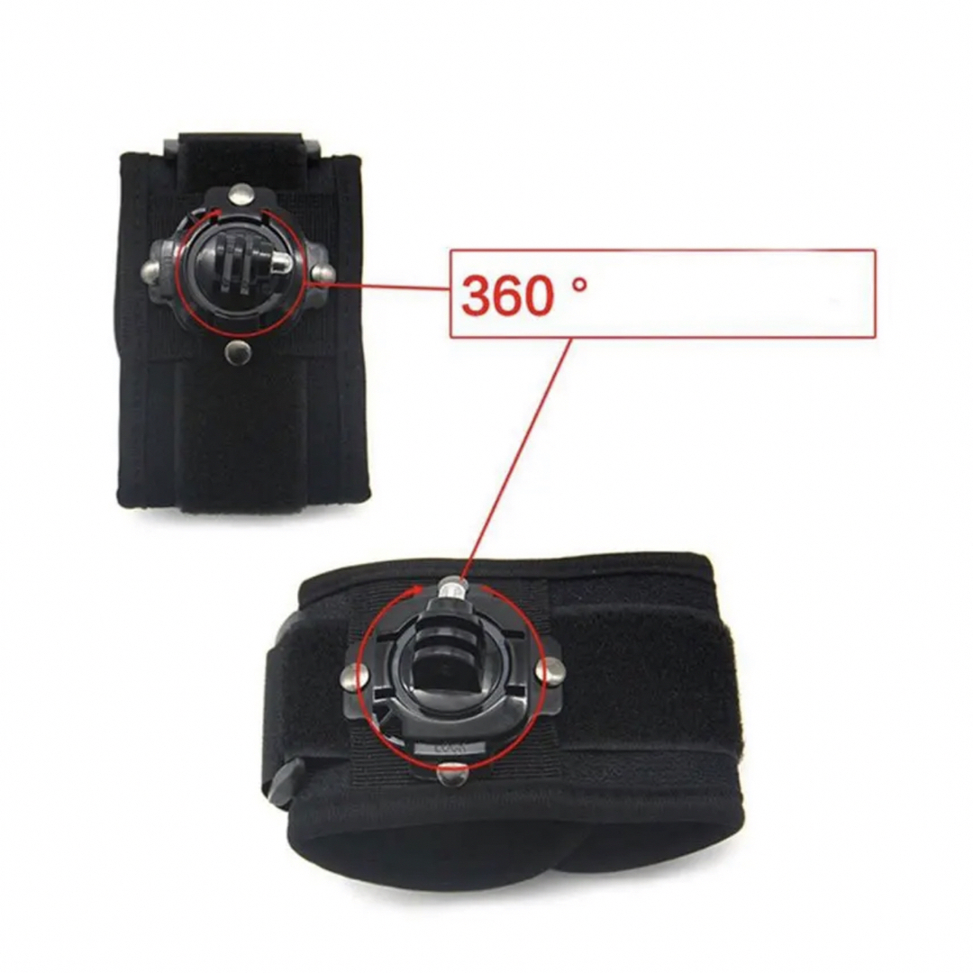 360度回転式手首 gopro用の手首マウントリストストラップハンドマウント スマホ/家電/カメラのカメラ(その他)の商品写真