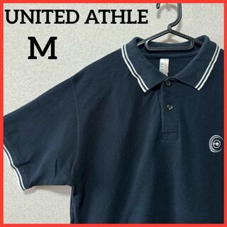 UnitedAthle - 【希少】UNITED ATHLE 半袖ポロシャツ ワンポイント刺繍 トップス 黒