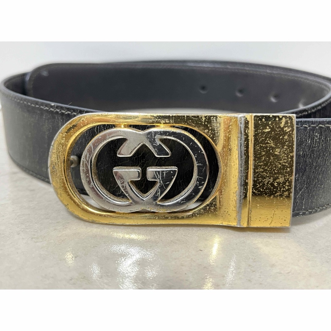 Gucci(グッチ)のGUCCI グッチ インターロッキングG レザー ベルト ブラック レディースのファッション小物(ベルト)の商品写真