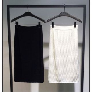 セオリー(theory)の2019SS セオリー Theory スカート 黒　CROCHET  SKIRT(ひざ丈スカート)