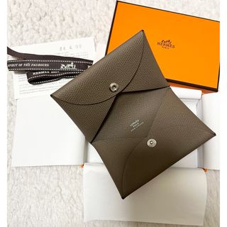 エルメス(Hermes)の新品未使用　エルメス カルヴィ ヴォーエプソン  エトゥープ  カードケース(名刺入れ/定期入れ)