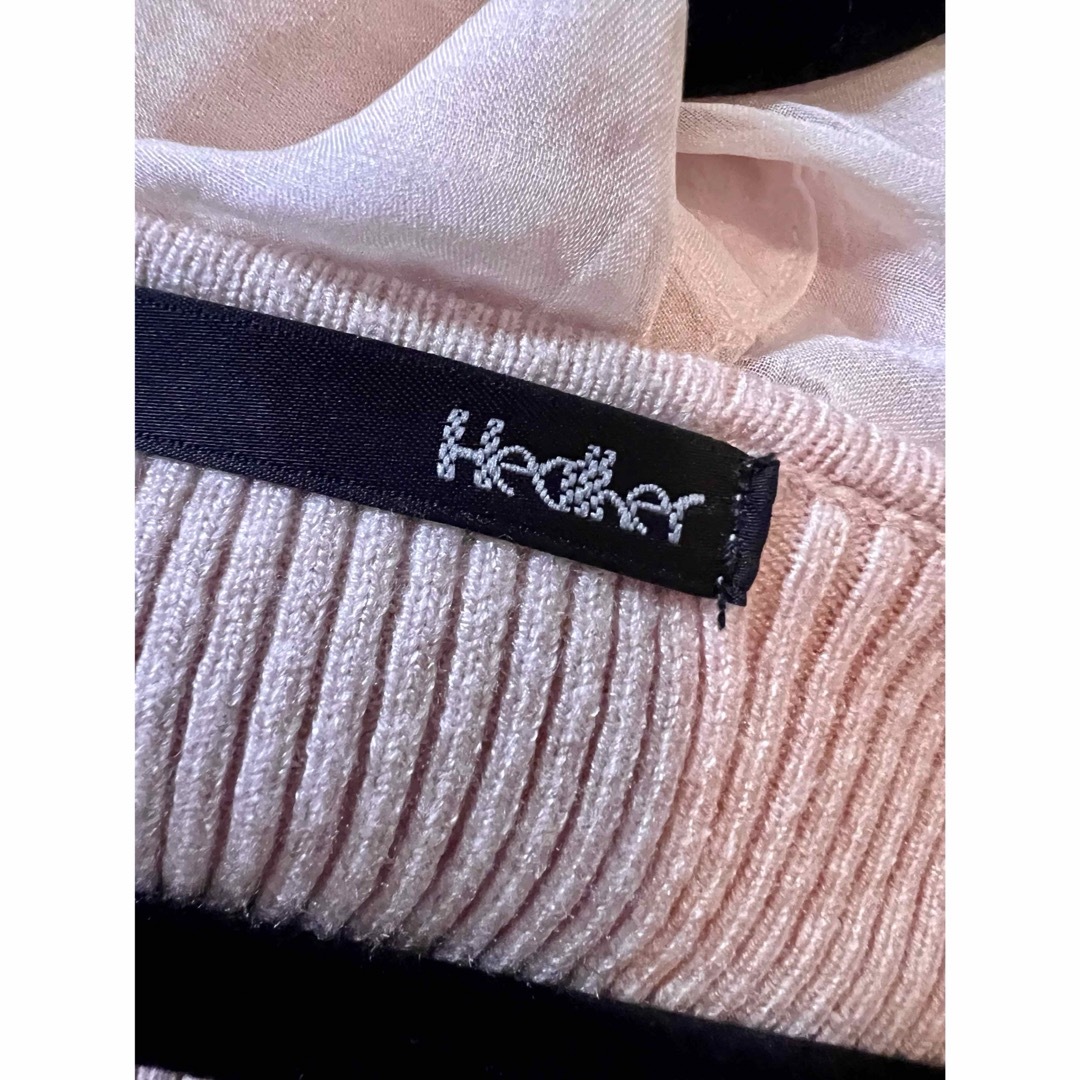 heather(ヘザー)の【Heather】ハートネックニット　ピンク レディースのトップス(ニット/セーター)の商品写真