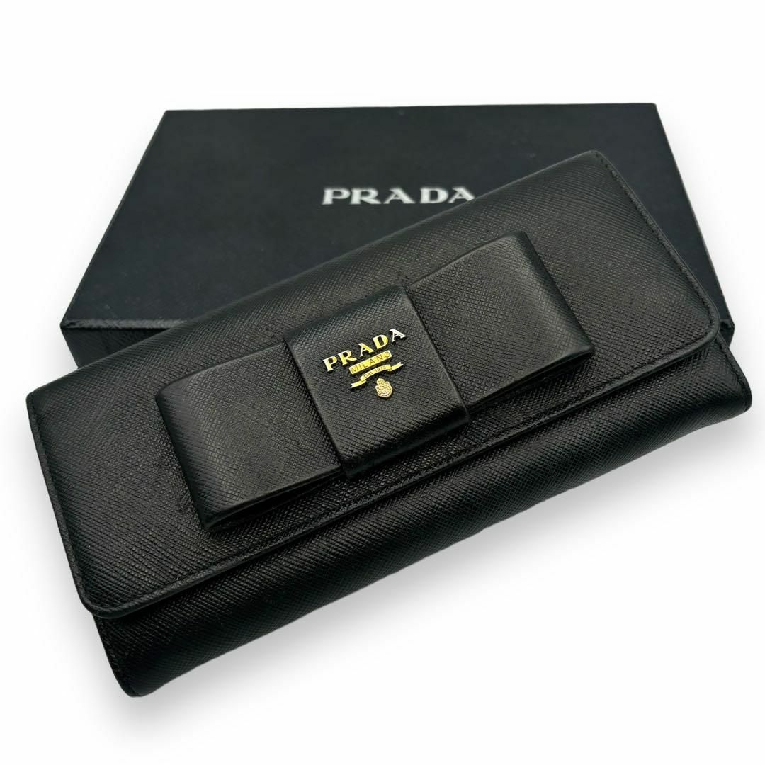 PRADA(プラダ)の極美品 PRADA サフィアーノ リボン  長財布 レディースのファッション小物(財布)の商品写真