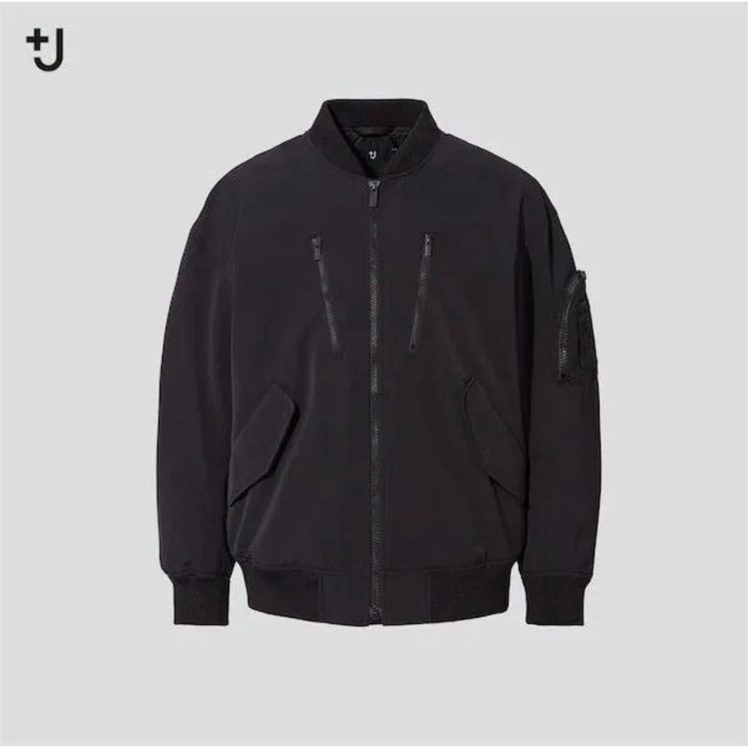 ユニクロ × ジルサンダー オーバーサイズブルゾン ブラック 黒 L メンズのジャケット/アウター(ブルゾン)の商品写真