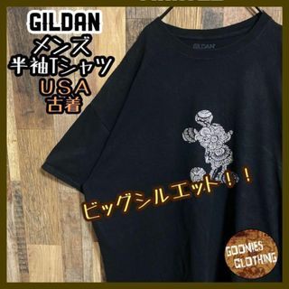 ギルタン(GILDAN)のギルダン ミッキー シルエット ビッグサイズ 2XL Tシャツ USA古着 半袖(Tシャツ/カットソー(半袖/袖なし))