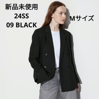 ユニクロ(UNIQLO)の新品未使用 ユニクロ 24SS ダブルジャケット ブラック Mサイズ(テーラードジャケット)