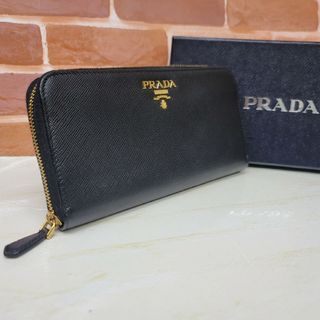 プラダ(PRADA)の美品☆鑑定済☆PRADA サフィアーノ ブラック 1ML506 プラダ財布(財布)