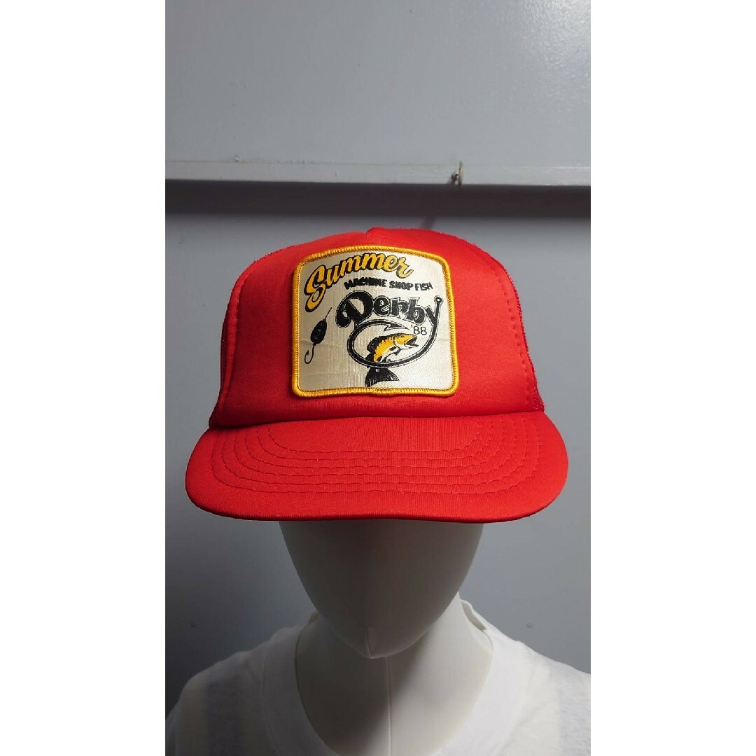 1988’s スナップバック メッシュ キャップ レッド 帽子 メンズの帽子(キャップ)の商品写真