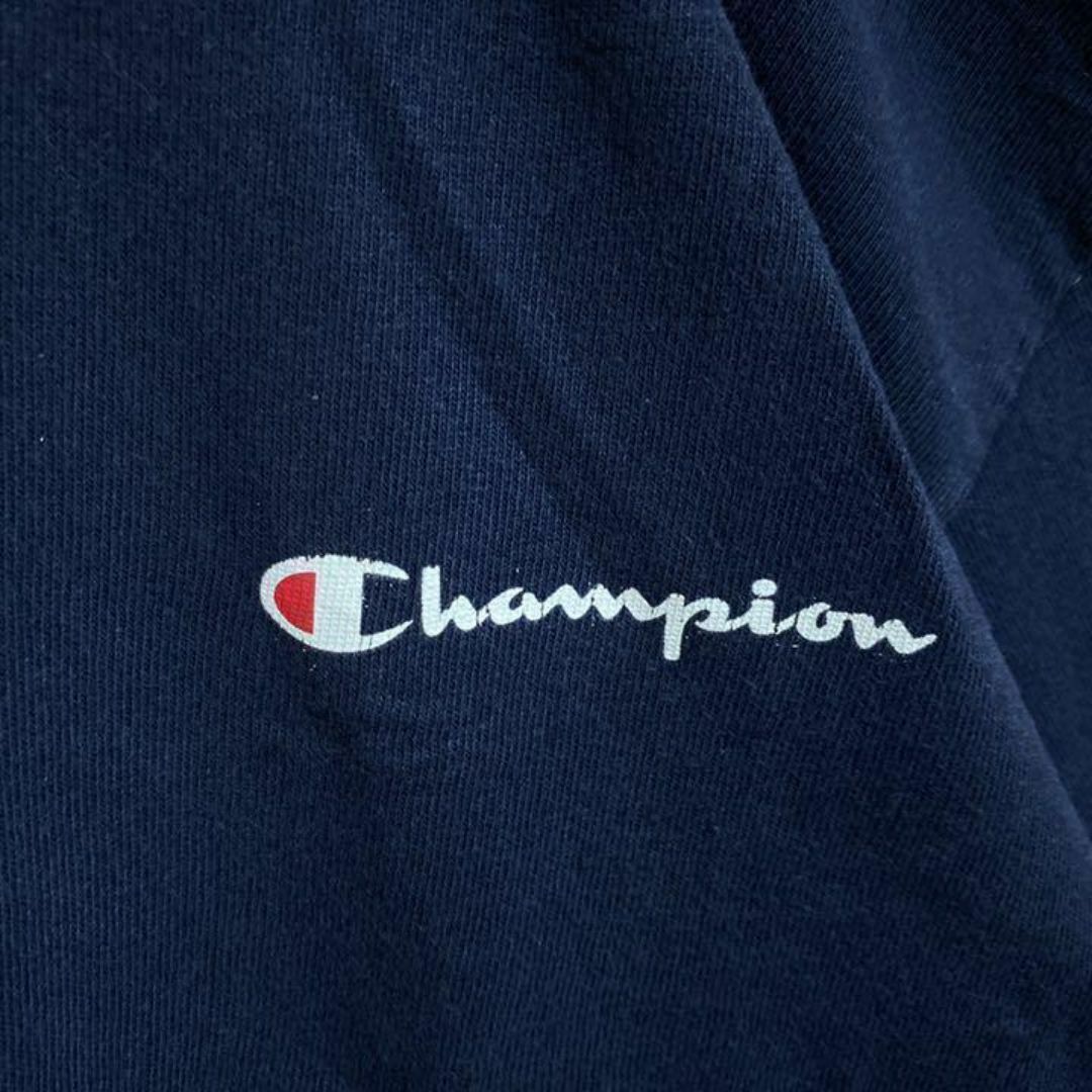 Champion(チャンピオン)のチャンピオン XXL Tシャツ ワンポイント ネイビー ロゴ USA古着 90s メンズのトップス(Tシャツ/カットソー(半袖/袖なし))の商品写真