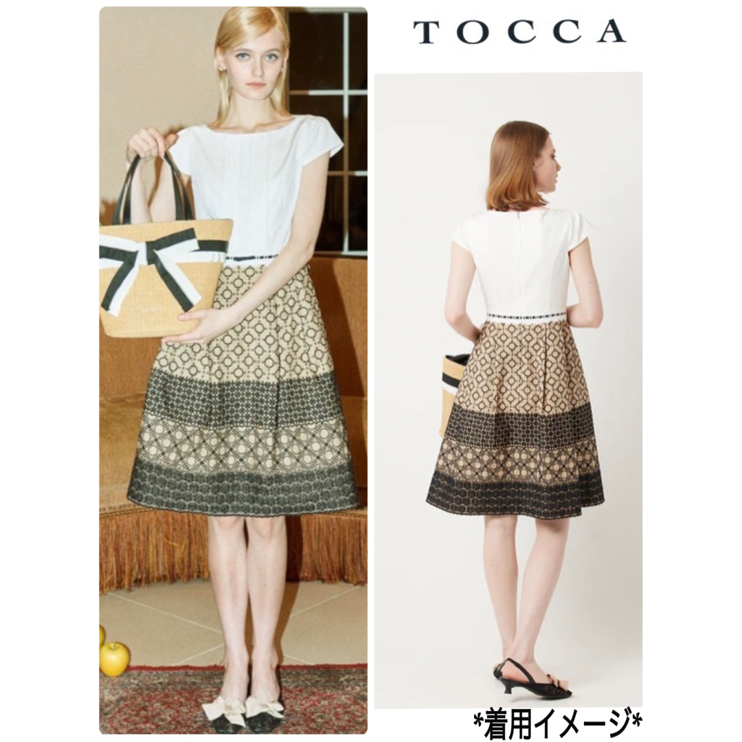 TOCCA(トッカ)の【TOCCA／トッカ】オードリードレス ワンピース レース 刺繍 2 美品 レディースのワンピース(ひざ丈ワンピース)の商品写真