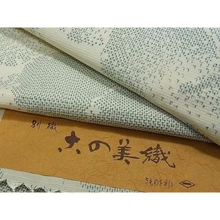 平和屋1■東京の老舗呉服問屋　菱一　紬　雪輪重ね文　反端付き　逸品　CAAA8332gh(着物)