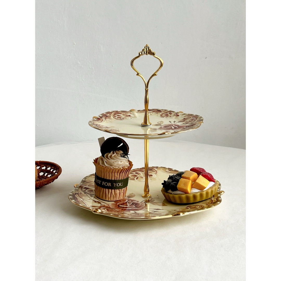 ケーキ スタンド プレート2段セット アフタヌーンティー ケーキ スタンド プレート2段セット アフタヌーンティー