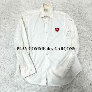 COMME des GARCONS - 【PLAY COMME des GARÇONS】赤ハート刺繍ブロード綿シャツM