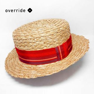 override - 新品 override✨オーバーライド キャノチェ型 カンカン帽 ストローハット