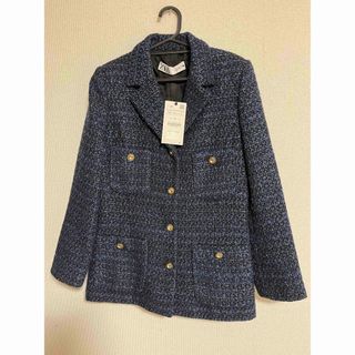 ザラ(ZARA)のZARA ツイードジャケット　テクスチャ素材(テーラードジャケット)