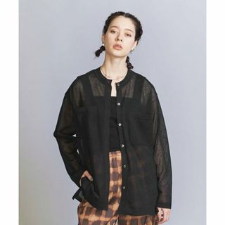 ビューティアンドユースユナイテッドアローズ(BEAUTY&YOUTH UNITED ARROWS)の【BLACK】シアーラメ バンドカラー ニットカーディガン -ウォッシャブル-(カーディガン)