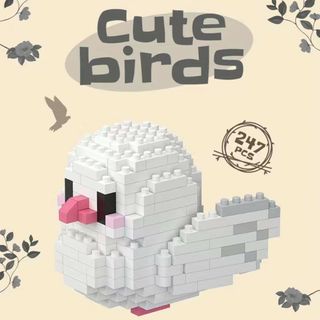 輸入品 ミニブロック CuteBirdシリーズ 白 鳩(積み木/ブロック)