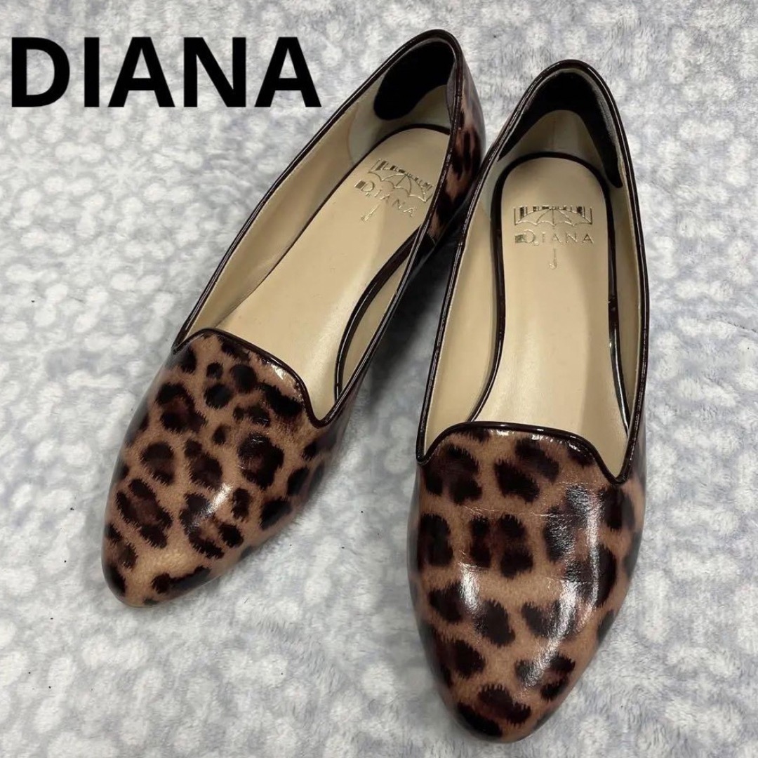 DIANA(ダイアナ)の[美品] DIANA ダイアナ レインパンプス ヒョウ柄　24㎝ レディースの靴/シューズ(ローファー/革靴)の商品写真