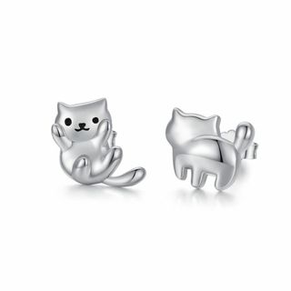 【色:ねこ】StoryMidir ピアス ねこ 金属アレルギー対応 シルバー92(その他)