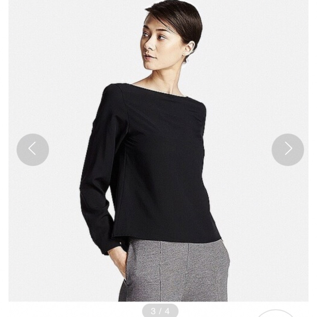 UNIQLO(ユニクロ)のWOMEN UNIQLO レーヨンエアリーTブラウス（長袖） レディースのトップス(シャツ/ブラウス(長袖/七分))の商品写真