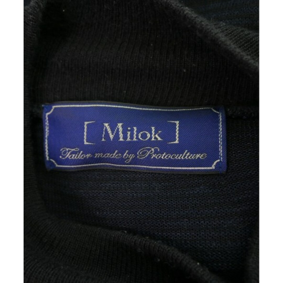 Milok(ミロック)のMilok ミロック ニット・セーター M 紺x黒(ボーダー) 【古着】【中古】 メンズのトップス(ニット/セーター)の商品写真