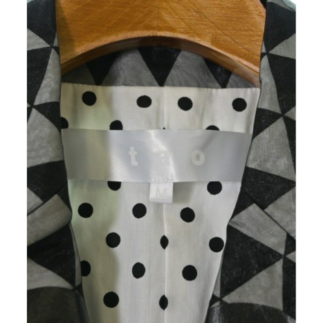 TAO タオ カジュアルジャケット M 黒xグレー(総柄) 【古着】【中古】 レディースのジャケット/アウター(テーラードジャケット)の商品写真