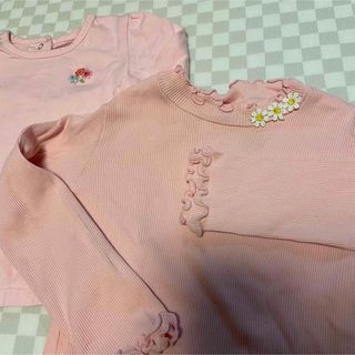 ファミリア(familiar)のお花 フリル ピンク 長袖Tシャツセット(Tシャツ/カットソー)